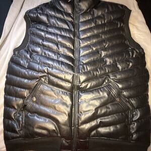 Access Men's Puffer Vest Quilted Black Shiny Size 4XL Full Zip Snap